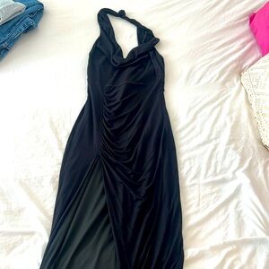 Jade Halter Maxi Dress in Black